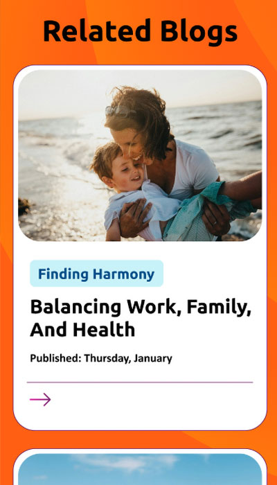 SBM's mobile website design, highlighting related content on the blog page