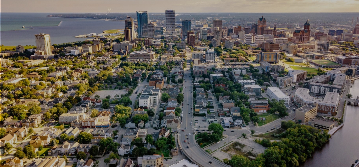 Wide cityscape of Southeastern Wisconsin, representing the region covered by the planning commission.