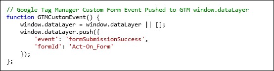 Datalayer code example