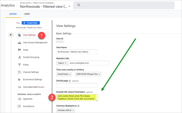 Exclude query parameters