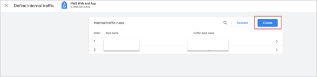 Define internal traffic in GA4