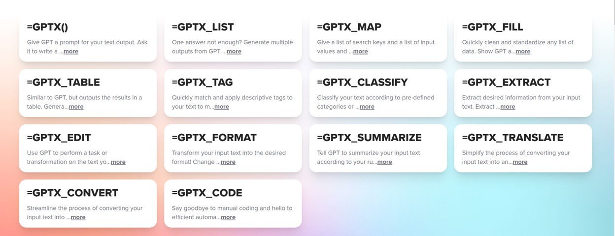 A full list of Coefficient's GPT functions