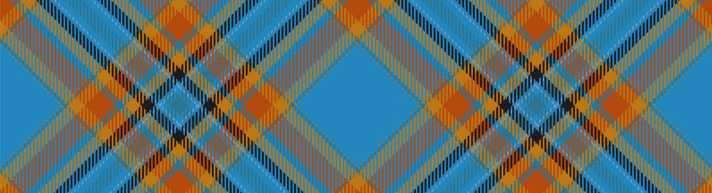 An orange and blue plaid pattern